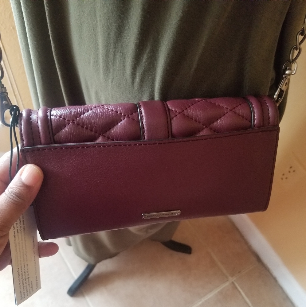 Rebecca Minkoff mini love wallet on chain burgundy red - Picture 8 of 14